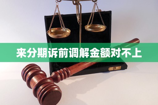 来分期诉前调解金额对不上