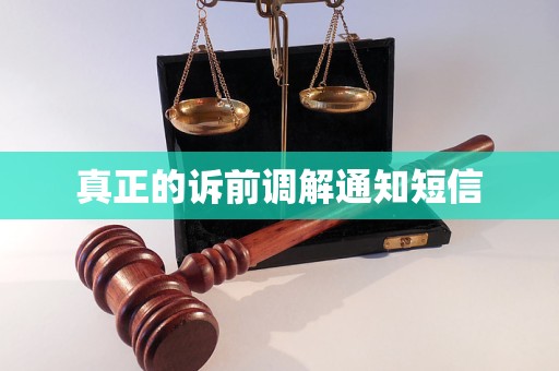 真正的诉前调解通知短信