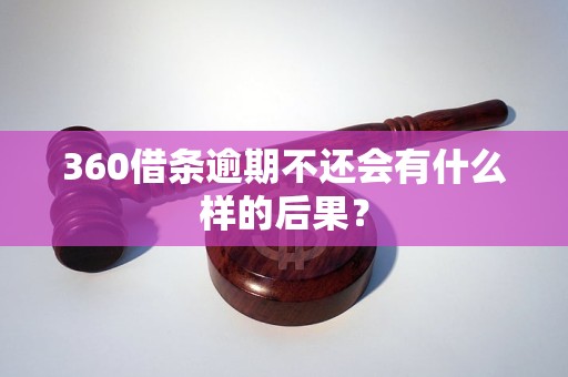 360借条逾期不还会有什么样的后果？