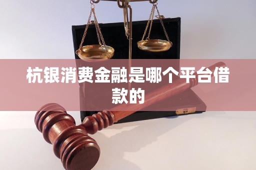 杭银消费金融是哪个平台借款的