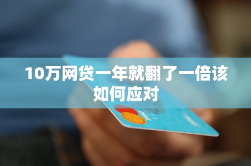 10万网贷一年就翻了一倍该如何应对
