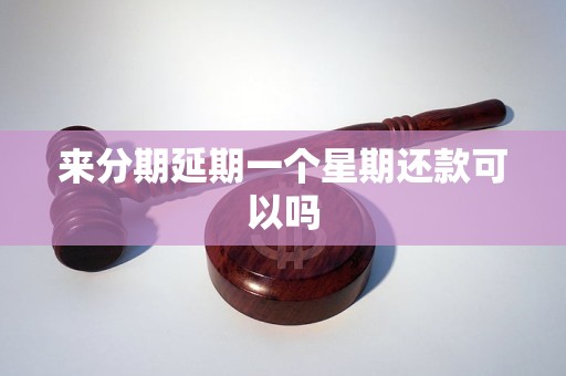 来分期延期一个星期还款可以吗